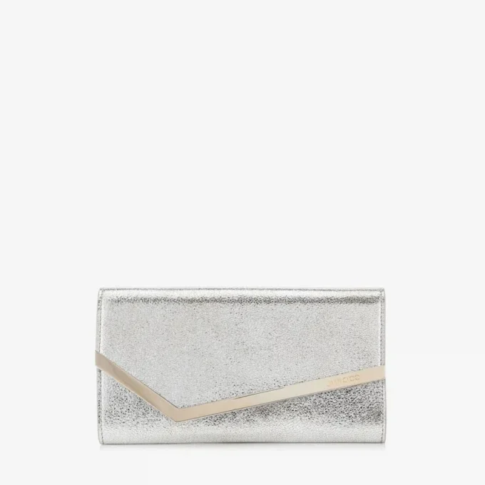 Pochette Emmie in pelle glitterata color champagne Pochette Emmie in pelle glitterata color champagne