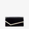 Pochette Emmie in pelle verniciata nera Pochette Emmie in pelle verniciata nera
