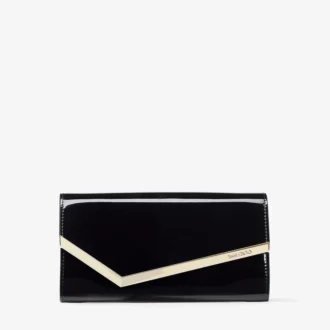 Pochette Emmie in pelle verniciata nera
