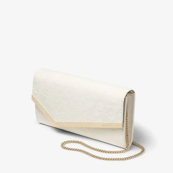Pochette Emmie in pizzo jimmy choo color avorio Pochette Emmie in pizzo jimmy choo color avorio