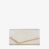 Pochette Emmie in platino con glitter polverosi