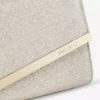 Pochette Emmie in platino con glitter polverosi