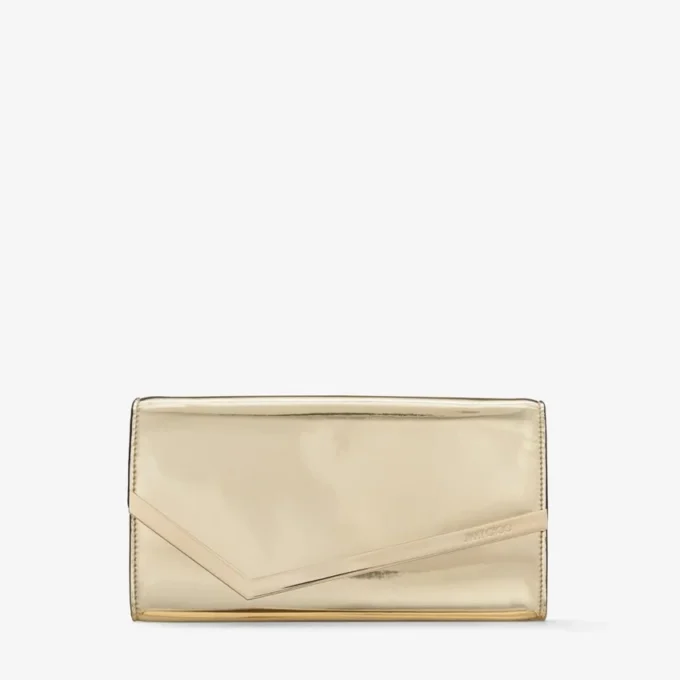 Pochette Emmie in tessuto dorato a specchio Pochette Emmie in tessuto dorato a specchio