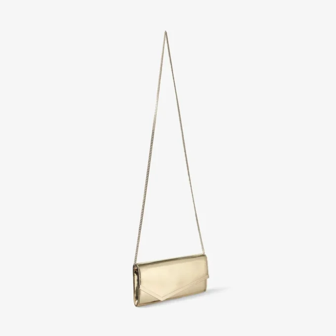 Pochette Emmie in tessuto dorato a specchio Pochette Emmie in tessuto dorato a specchio