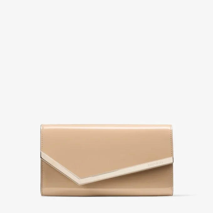 Pochette Emmie in vernice color chai Pochette Emmie in vernice color chai