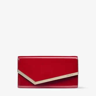 Pochette Emmie in vernice rosso rubino