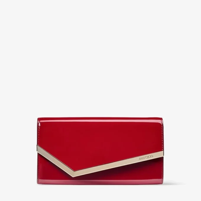 Pochette Emmie in vernice rosso rubino Pochette Emmie in vernice rosso rubino