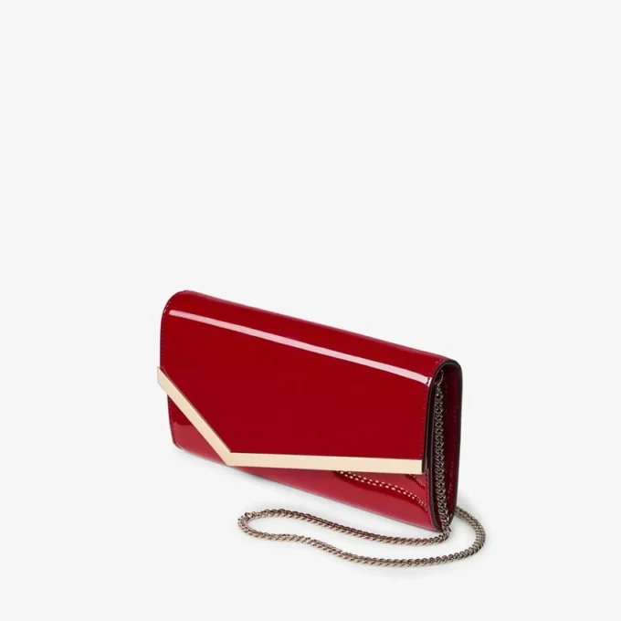 Pochette Emmie in vernice rosso rubino Pochette Emmie in vernice rosso rubino
