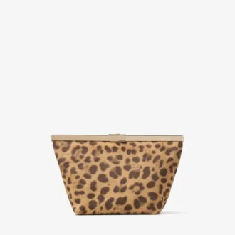 Pochette Ganache in cavallino con stampa leopardata naturale