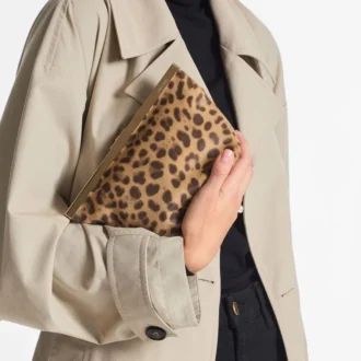 Pochette Ganache in cavallino con stampa leopardata naturale