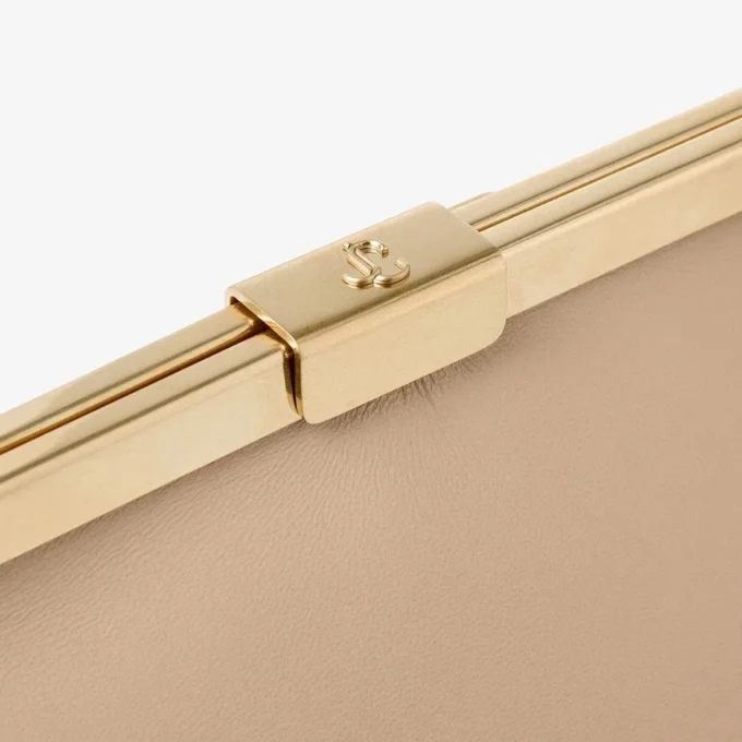 Pochette Ganache in pelle nappa color chai Pochette Ganache in pelle nappa color chai