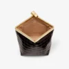 Pochette Ganache Sambuco in pelle goffrata lucida effetto coccodrillo Pochette Ganache Sambuco in pelle goffrata lucida effetto coccodrillo
