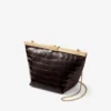 Pochette Ganache Sambuco in pelle goffrata lucida effetto coccodrillo Pochette Ganache Sambuco in pelle goffrata lucida effetto coccodrillo