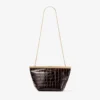 Pochette Ganache Sambuco in pelle goffrata lucida effetto coccodrillo Pochette Ganache Sambuco in pelle goffrata lucida effetto coccodrillo