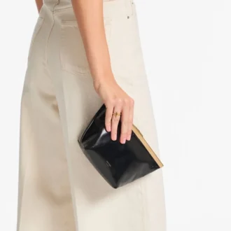 Pochette in pelle Biker nera Ganache