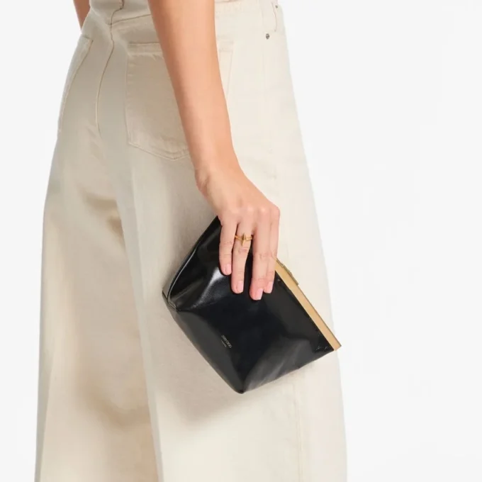 Pochette in pelle Biker nera Ganache Pochette in pelle Biker nera Ganache