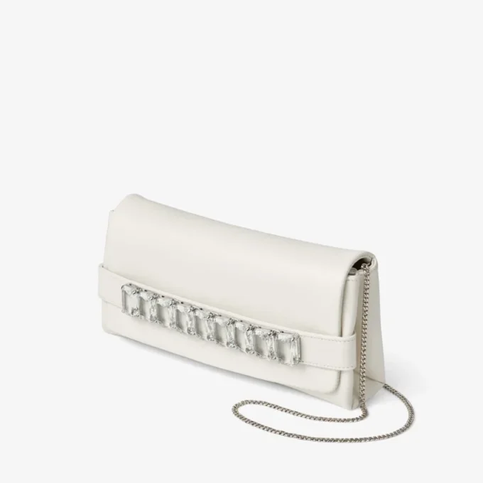 Pochette Kya in pelle nappa color latte Pochette Kya in pelle nappa color latte