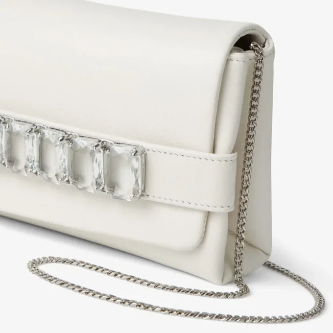 Pochette Kya in pelle nappa color latte Pochette Kya in pelle nappa color latte