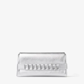 Pochette Kya in pelle nappa metallizzata argento