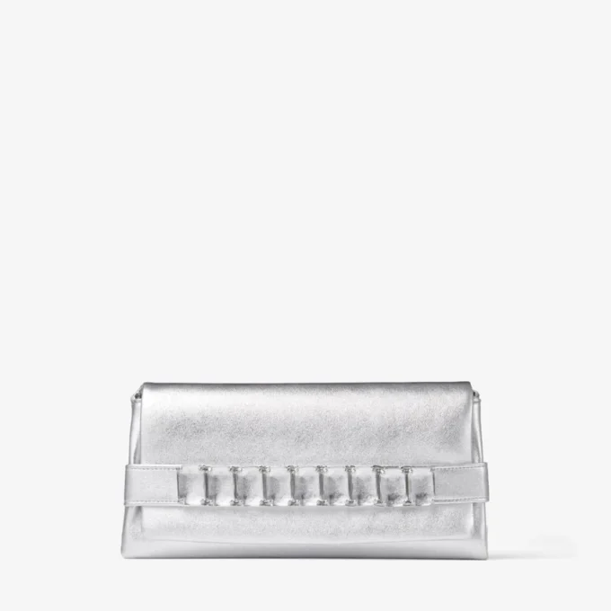 Pochette Kya in pelle nappa metallizzata argento Pochette Kya in pelle nappa metallizzata argento