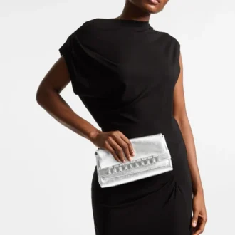 Pochette Kya in pelle nappa metallizzata argento