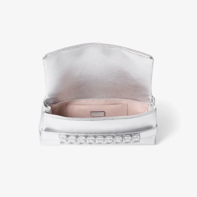 Pochette Kya in pelle nappa metallizzata argento Pochette Kya in pelle nappa metallizzata argento