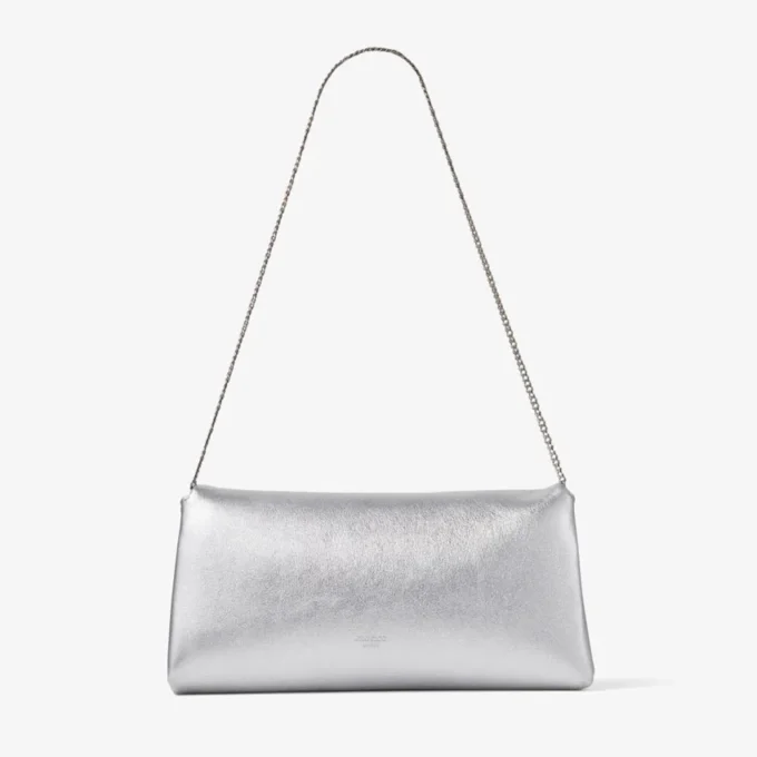 Pochette Kya in pelle nappa metallizzata argento Pochette Kya in pelle nappa metallizzata argento