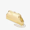 Pochette Skylar in pelle Candy Wrap dorata con chiusura Jc quadrata Pochette Skylar in pelle Candy Wrap dorata con chiusura Jc quadrata