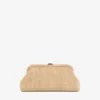 Pochette Skylar in raffia naturale fine con chiusura Jc quadrata Pochette Skylar in raffia naturale fine con chiusura Jc quadrata