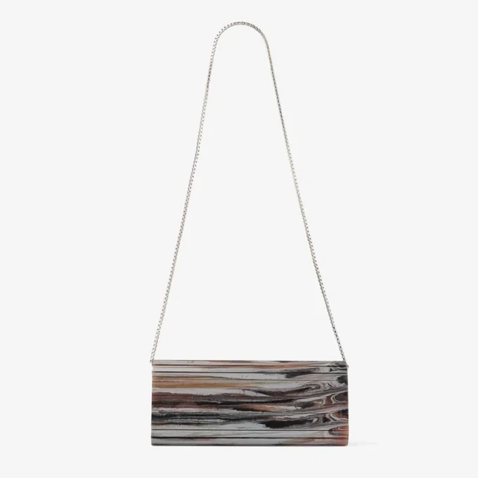 Pochette Sweetie in acrilico effetto marmo grigio misto Pochette Sweetie in acrilico effetto marmo grigio misto