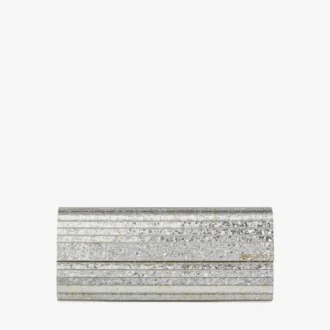 Pochette Sweetie in acrilico glitterato grossolano color champagne Pochette Sweetie in acrilico glitterato grossolano color champagne