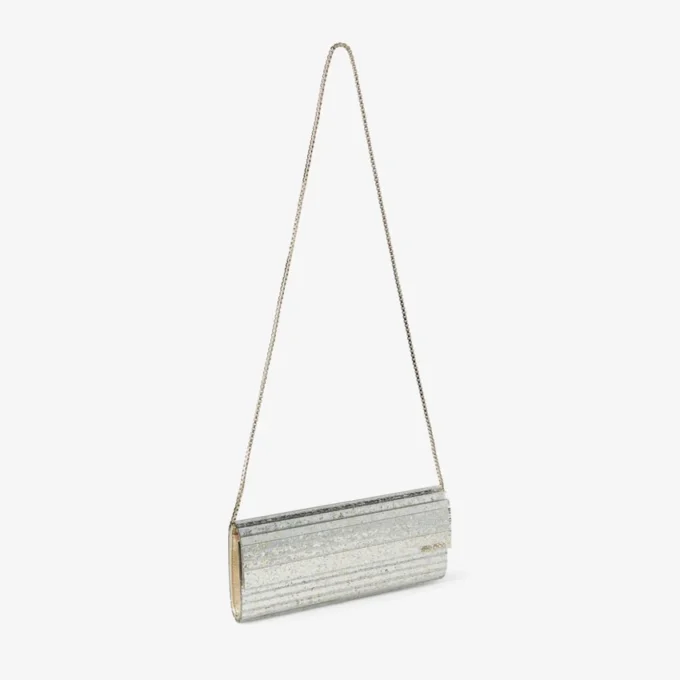 Pochette Sweetie in acrilico glitterato grossolano color champagne Pochette Sweetie in acrilico glitterato grossolano color champagne