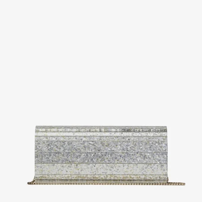 Pochette Sweetie in acrilico glitterato grossolano color champagne Pochette Sweetie in acrilico glitterato grossolano color champagne