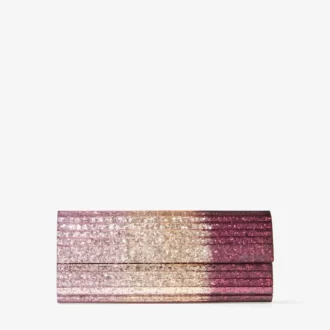 Pochette Sweetie in plexiglass acrilico con glitter sfumati color cipria