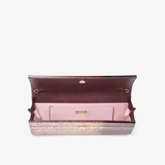 Pochette Sweetie in plexiglass acrilico con glitter sfumati color cipria