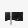 Pochette Zandra in pelle metallizzata nera vintage Pochette Zandra in pelle metallizzata nera vintage
