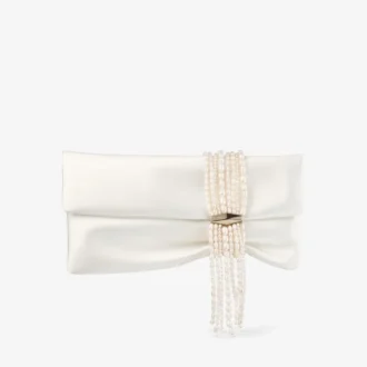 Pochette Zandra in raso avorio Pochette Zandra in raso avorio