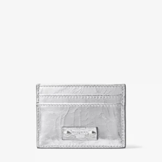 Portacarte Umika in pelle metallizzata vintage argento