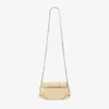 Portafoglio a barra con catena Borsa a tracolla in pelle Biker color burro