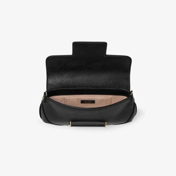 Portafoglio a barra con catena Borsa a tracolla in pelle Biker nera Portafoglio a barra con catena Borsa a tracolla in pelle Biker nera