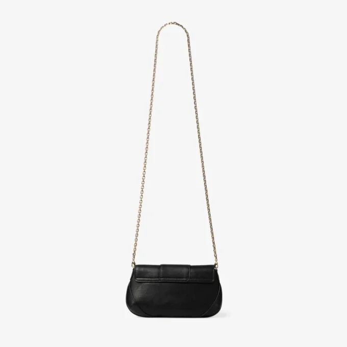 Portafoglio a barra con catena Borsa a tracolla in pelle Biker nera Portafoglio a barra con catena Borsa a tracolla in pelle Biker nera