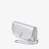 Portafoglio Curve con catena in argento Portafoglio in nappa metallizzata trapuntata con catena