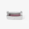 Portafoglio Curve con catena in argento Portafoglio in nappa metallizzata trapuntata con catena