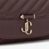 Portafoglio Curve con catena Portafoglio in pelle Biker trapuntata color merlot intenso con catena