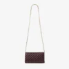 Portafoglio Curve con catena Portafoglio in pelle Biker trapuntata color merlot intenso con catena