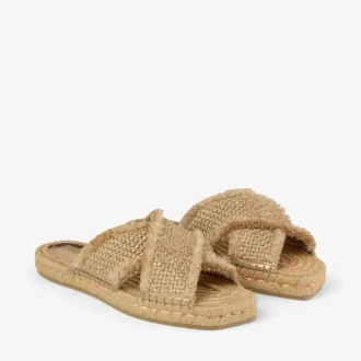 Sandali Aciel Sandal Flat in tessuto intrecciato dorato