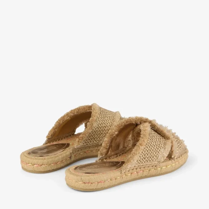 Sandali Aciel Sandal Flat in tessuto intrecciato dorato