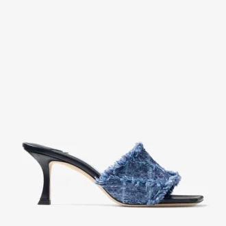 Sandali Alexia 70 in denim a trama incrociata