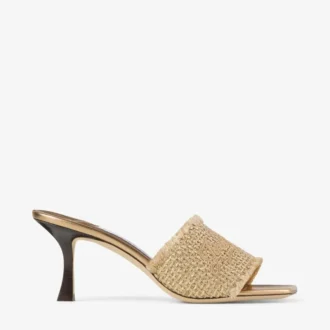 Sandali Alexia 70 in lurex intrecciato dorato