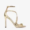 Sandali Azia 110 in pelle Liquid Metal dorata